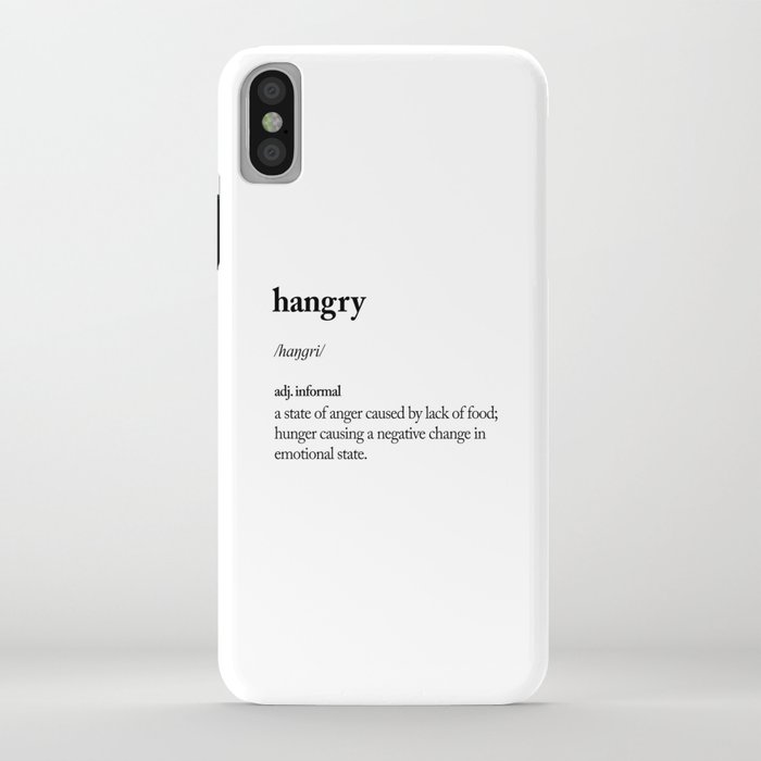 hangry black and white contemporary minimalism typography design home wall decor bedroom iphone case