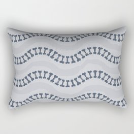 Wavy path of bones - light blue Rectangular Pillow