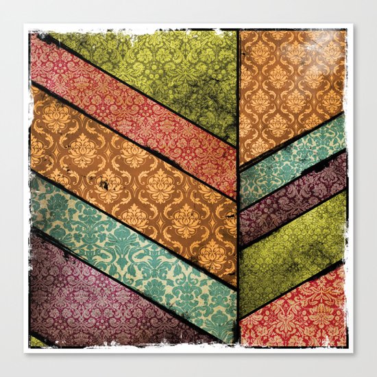 Vintage Material Chevron Canvas Print