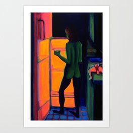 Empty Art Print | Pearce, Nude, Lizabethpearce, Colorful, Interior, Kitchen, Femalefigure, Painting, Acrylic 