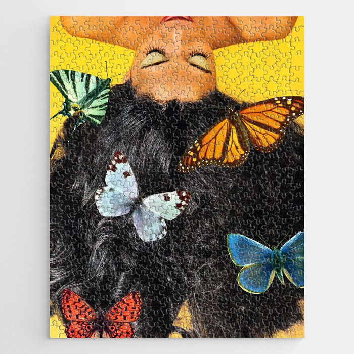 Hair Jigsaw Puzzle | Collage, Collage, Vintage, Retro, Butterfly, Butterflies, Hair, Woman, Beauty, Nature