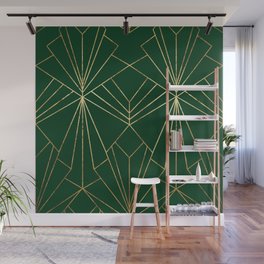 Art Deco in Emerald Green - Large Scale Wall Mural