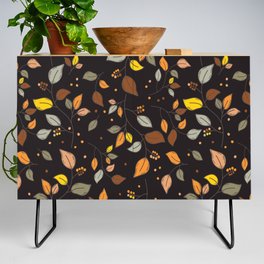 Autumn berries and leaves in warm colors Credenza
