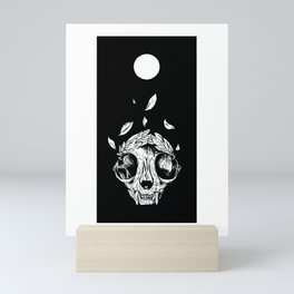 The concept of winning (lucky cat skull + laurel wreath) Mini Art Print
