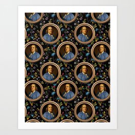 Vintage Museum Exhibition Benjamin Franklin One Of The Founding Fathers of the United States Art Print