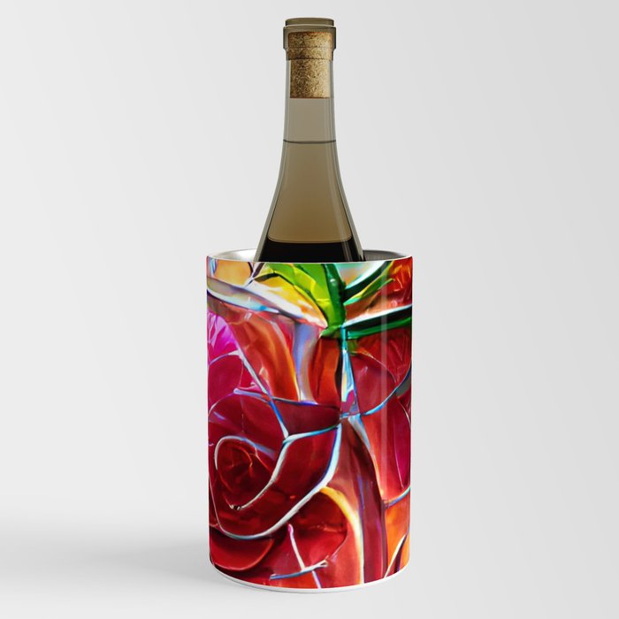 Stained Glass Roses Wine Chiller