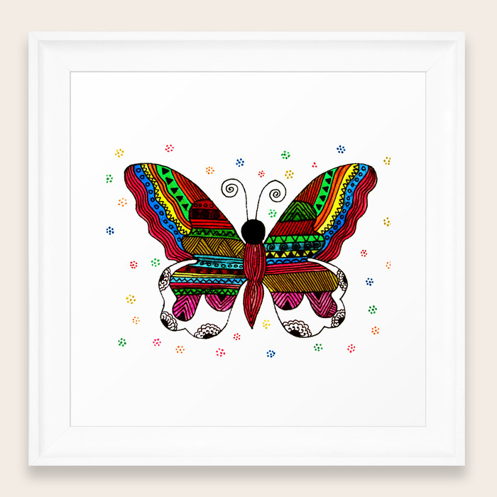 Aztec Butterfly Framed Art Print By Priyankarastogi Society6