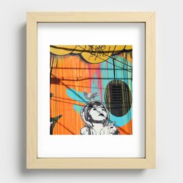 Girl and Pigeon StreetArt Recessed Framed Print