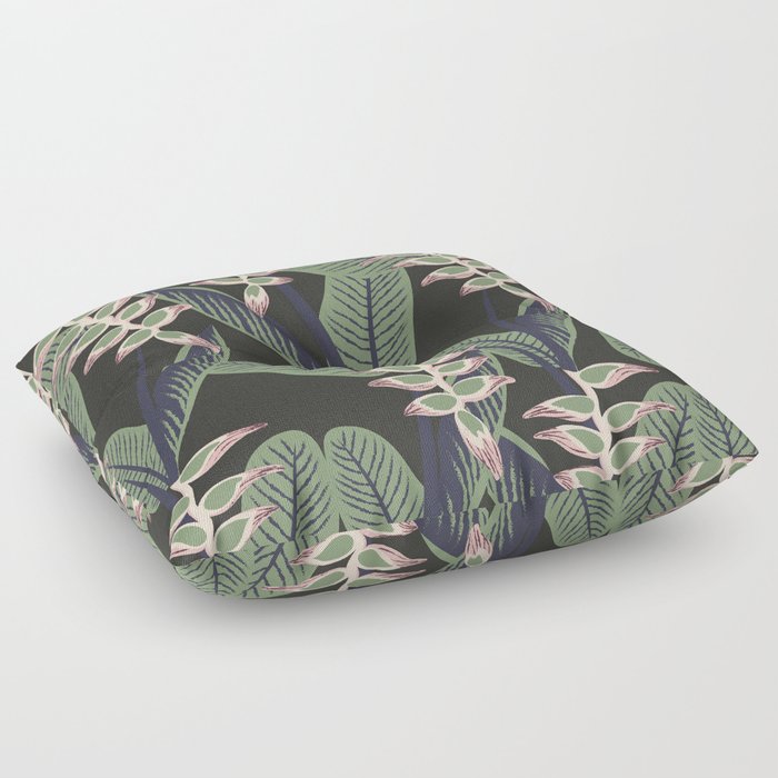 heliconia tropical print Floor Pillow