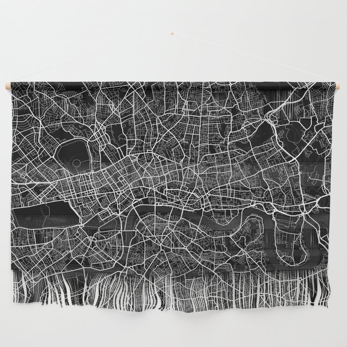 London City Map of England - Full Moon Wall Hanging