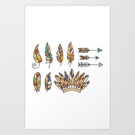 Tribe Hat and Arrow American Indian Heritage Day Art Print | November, American, Nature, Spirit, Life, Na, Indian, Leader, Indians, Tribe 