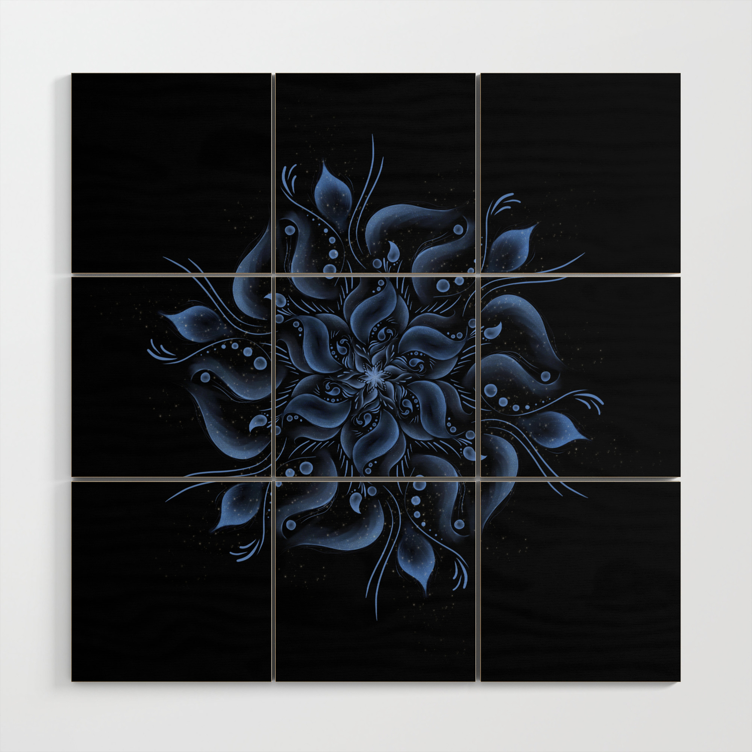 Lilly Of The Sea Mandala Painting Wood Wall Art By Aureantharas