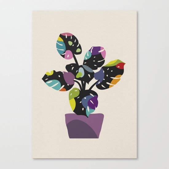 Happy Bright Leaves - Monstera (II) Canvas Print
