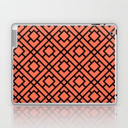 Black and Tangerine Tessellation Line Pattern 24 Pairs DE 2022 Trending Color Often Orange DE5132 Laptop Skin
