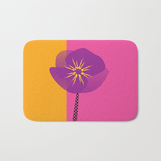 Flower - Abstract variation of pop art Bath Mat