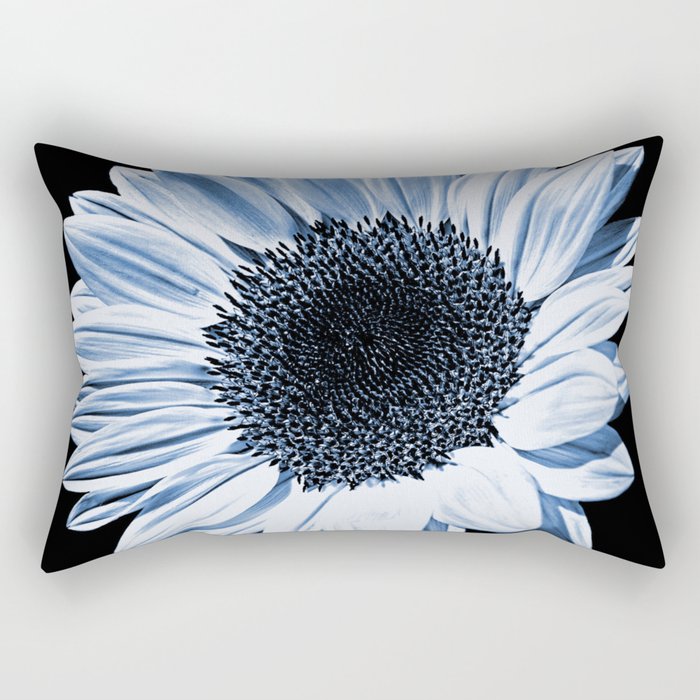 Blue Sunflower Rectangular Pillow