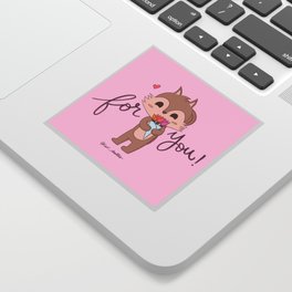 Get well soon | Flowers for you | Cute cartoon squirrel Sticker