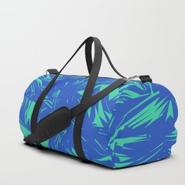 Blue and Green Abstract Brush Texture Pattern Duffle Bag