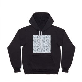 Modern Abstract Flowers in Farmhouse Denim Blue and Gray Hoody