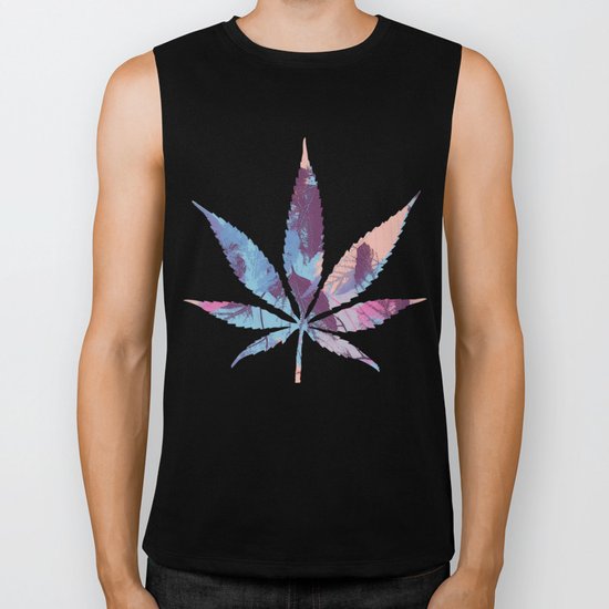 Colorful abstract leaves 1 Biker Tank