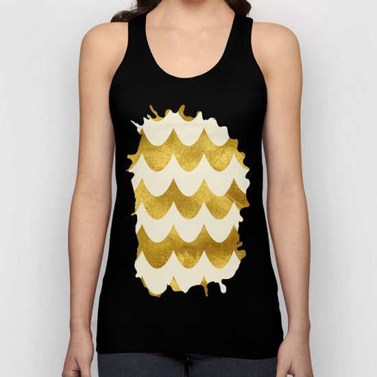 Cream Gold Foil 04 Unisex Tank Top