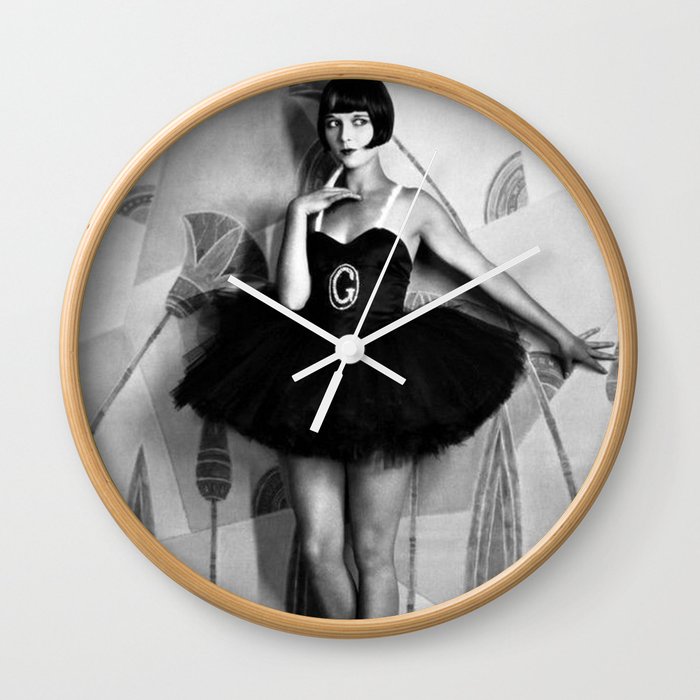 Louise Brooks, The Girl That Danced the Charleston, Jazz Age Flapper black and white photography - photographs wall decor Wall Clock