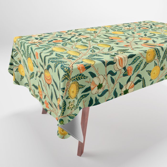 Pomegranate Pattern By William Morris - Green Adaption- Small scaled pattern - green Tablecloth