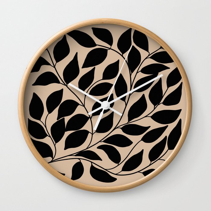 Vintage leaves 1 Wall Clock