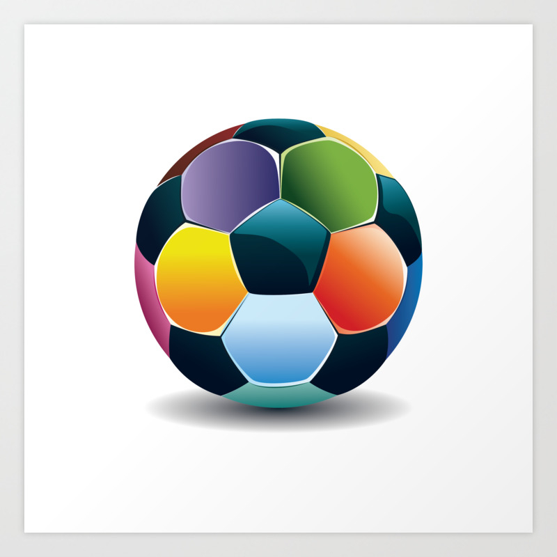 Colorful Soccer Ball Art Print By Annartshock Society6