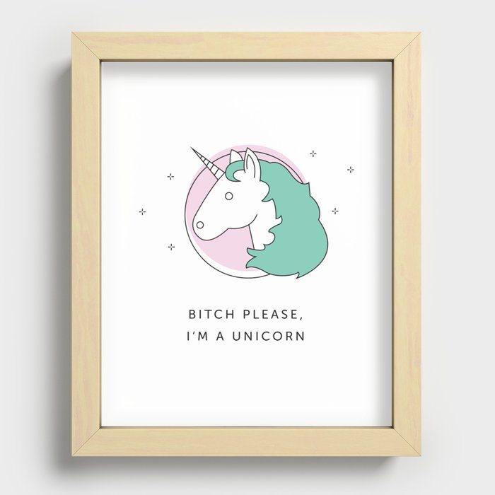 Unicorns are Real Recessed Framed Print