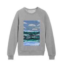 A peaceful day in Iceland Kids Crewneck