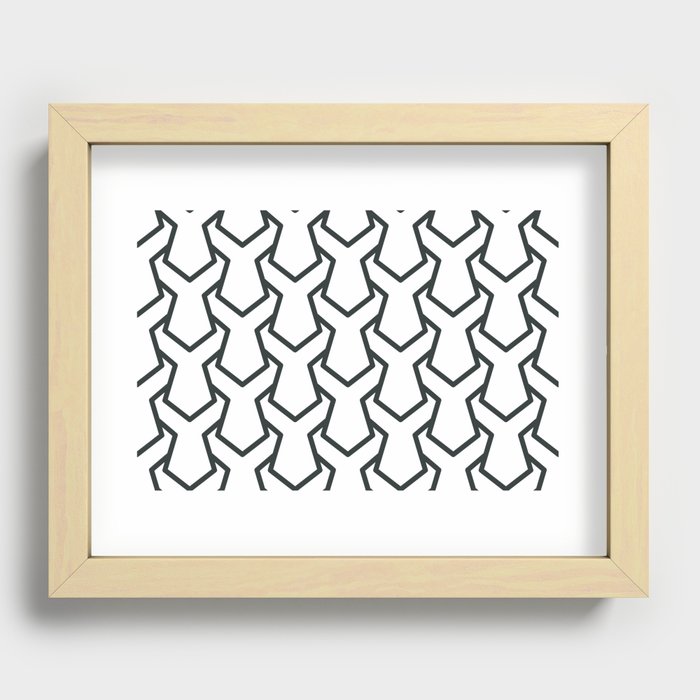 Gray-Green and White Tessellation Pattern 11 Pairs Coloro 2022 Popular Color Dark Springs 087-20-02 Recessed Framed Print