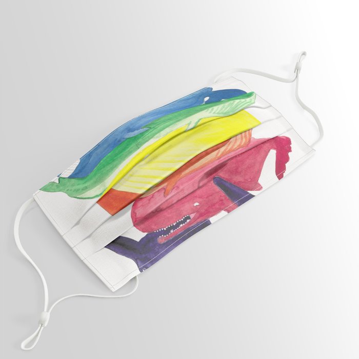 Rainbow Whales Face Mask