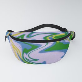 Green and Gray Wavy Grunge Fanny Pack