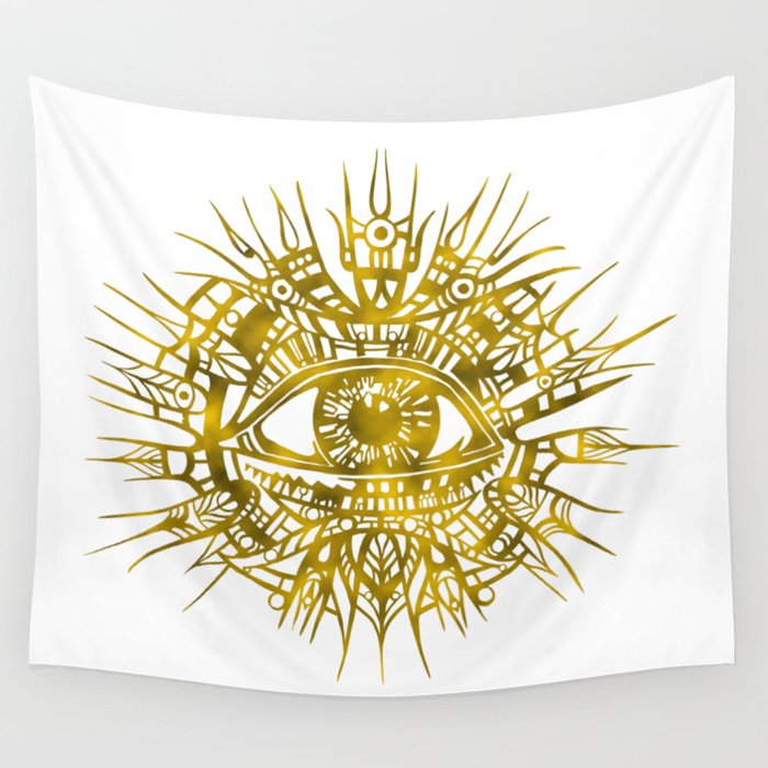 GOLDEN VISIONARY - ALL-SEEING EYE Wall Tapestry