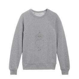 One Line Pug Tree Pose Kids Crewneck