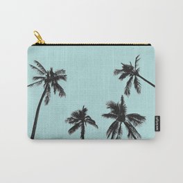 Palm trees 5 Carry-All Pouch | Digital, Film, Photo, Silhouettes, Hdr, Tree, Black, Ocean, Color, Shore 