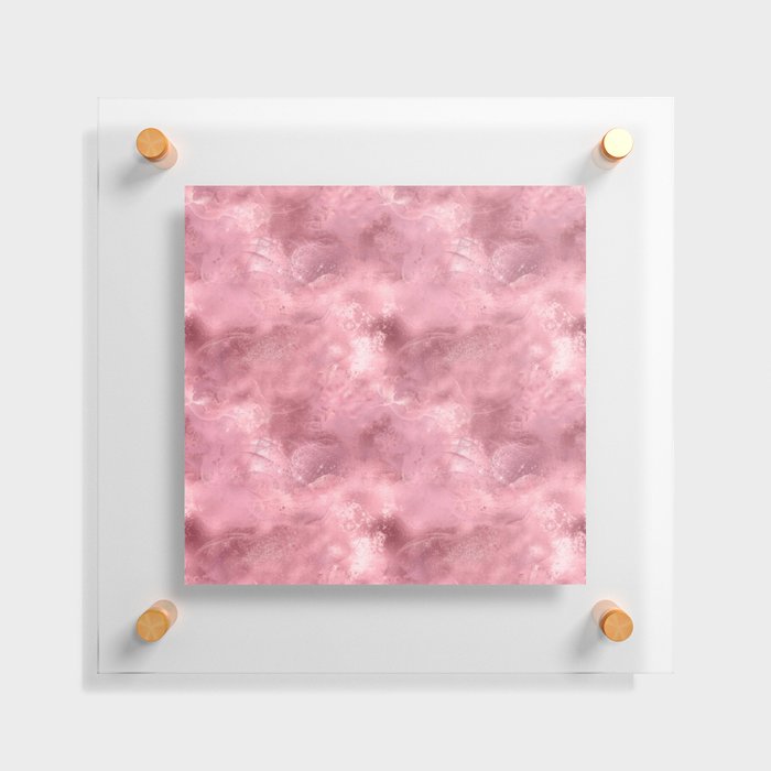 Glam Pink Metallic Foil Texture Floating Acrylic Print