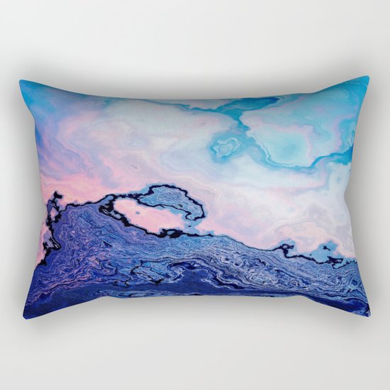 BLUE AND PINK PAINT MIXING Rectangular Pillow