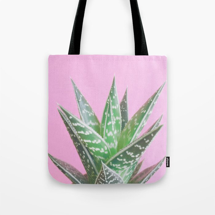 Pink Aloe Tiki Tote Bag