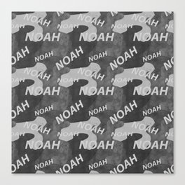 Noah pattern in gray colors and watercolor texture Canvas Print