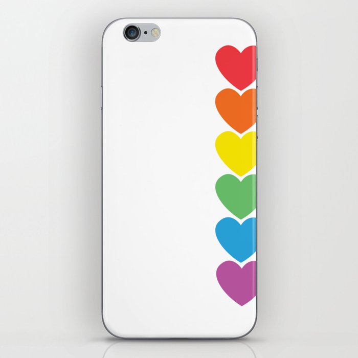 Stack of Rainbow Hearts iPhone Skin