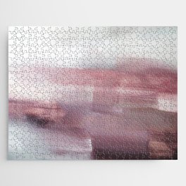 Pink and Grey Abstract Art Painting. Modern art Jigsaw Puzzle
