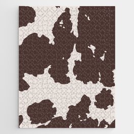 Howdy Cowhide in Brown + Tan Jigsaw Puzzle