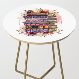 Pretty Girly Floral Books Side Table