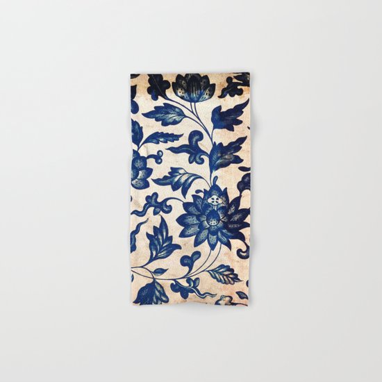 Blue Oriental Vintage Tile 06 Hand & Bath Towel
