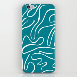 Blue Teal Squiggle Pattern iPhone Skin