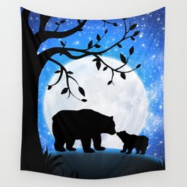 Moon and bears Wall Tapestry