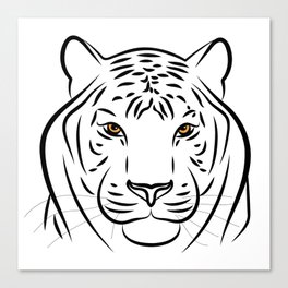 Hand-drawn portrait of a tiger head Canvas Print
