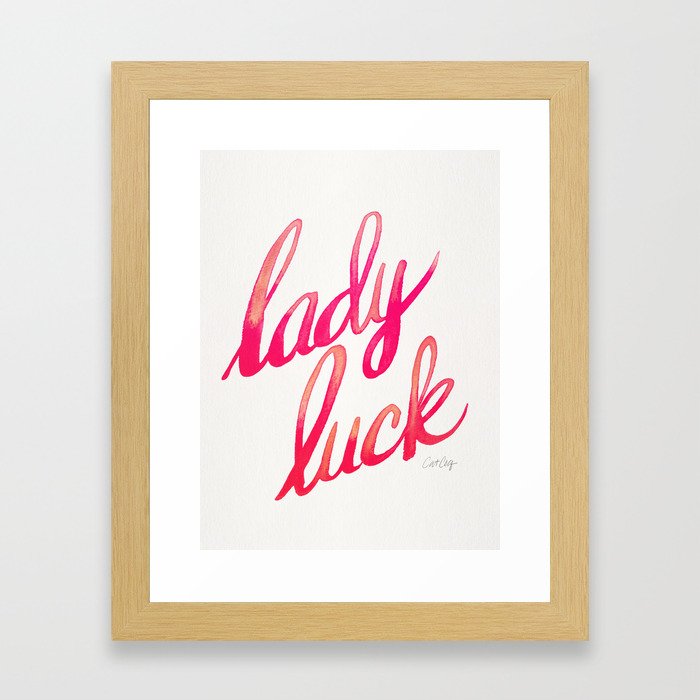 Lady Luck – Pink Ombré Palette Framed Art Print